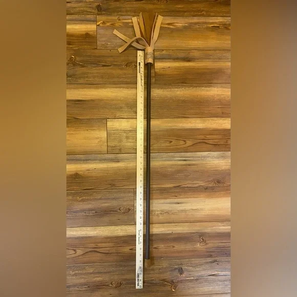 Witch Wizard Felt Broom Stick Prop Broomstick Halloween Decor Costume Accessory - Picture 4 of 4